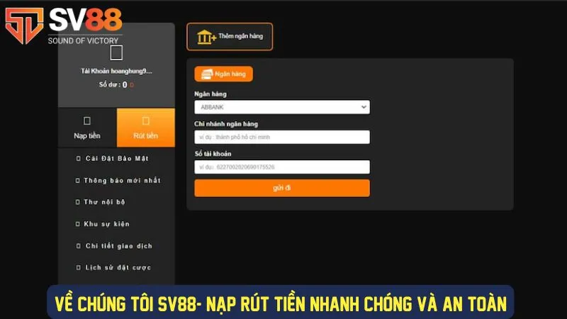 Nạp rút tiền nhanh chóng tại nhà cái