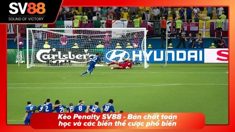 Cầu thủ đối mặt với thủ môn trên chấm 11 mét trực quan trong giao diện